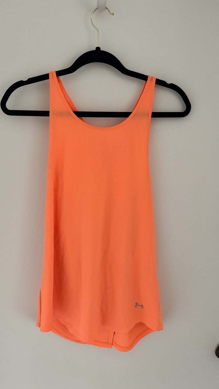 Under Armour HeatGear Tank Top Size LG Orange Athletic Workout